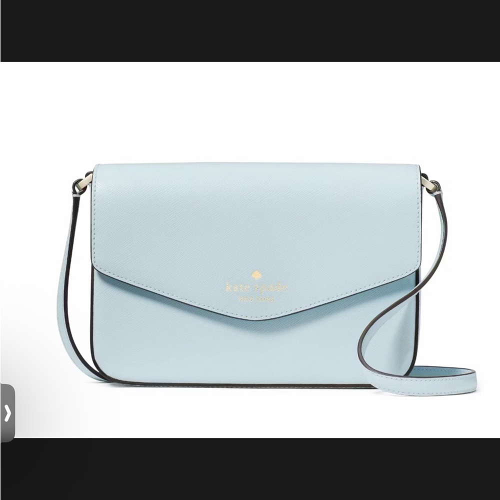Kate Spade Sadie Envelope Crossbody Saffiano Leather Crisp Sky Blue